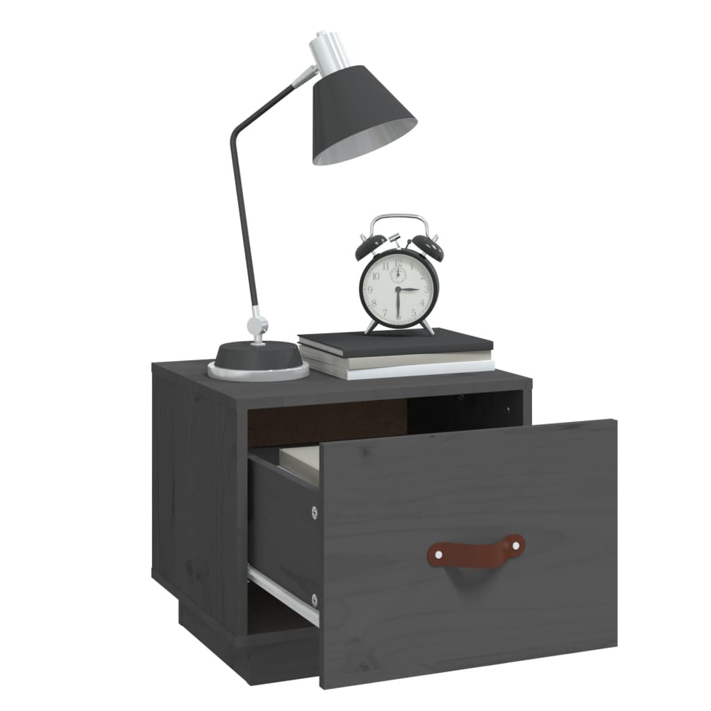 Nachtkastjes 2 st 40x34x35 cm massief grenenhout grijs is nu te koop bij PeponiXL, paradijselijk wonen!