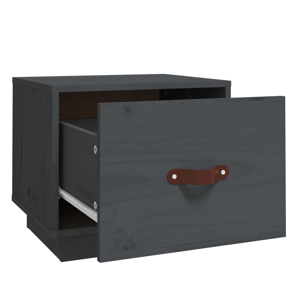 Nachtkastjes 2 st 40x34x35 cm massief grenenhout grijs is nu te koop bij PeponiXL, paradijselijk wonen!