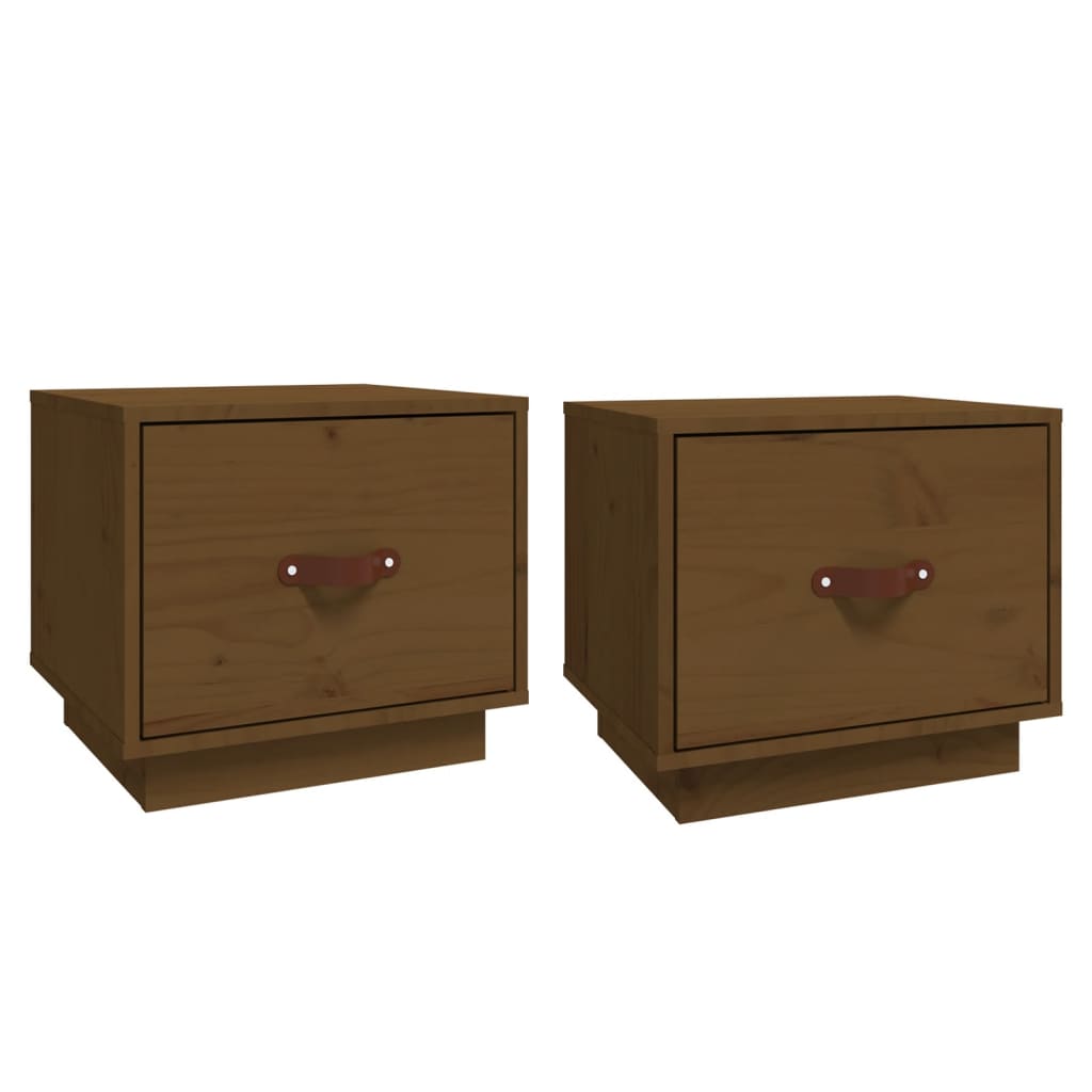 Nachtkastjes 2 st 40x34x55 cm massief grenenhout honingbruin is nu te koop bij PeponiXL, paradijselijk wonen!