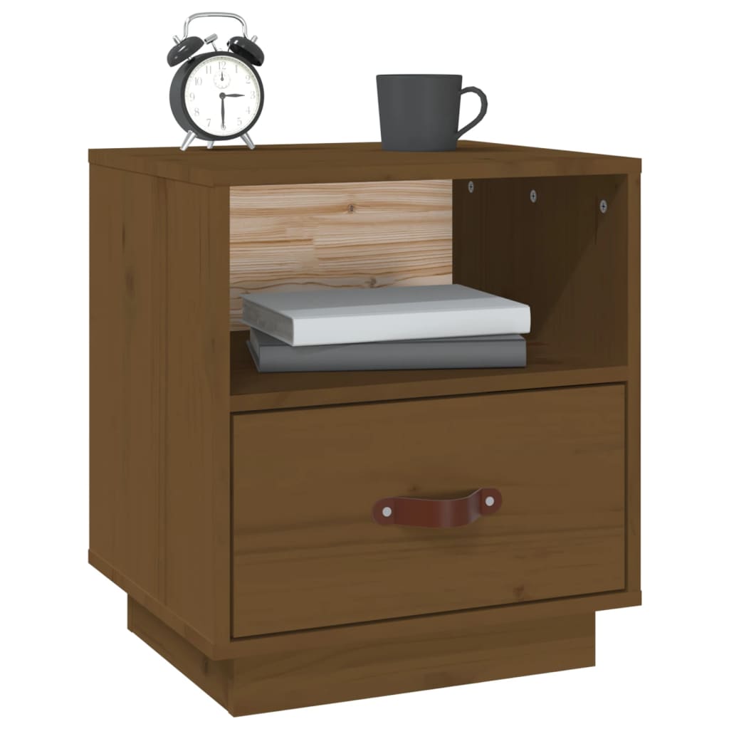 Nachtkastjes 2 st 40x34x45 cm massief grenenhout honingbruin is nu te koop bij PeponiXL, paradijselijk wonen!