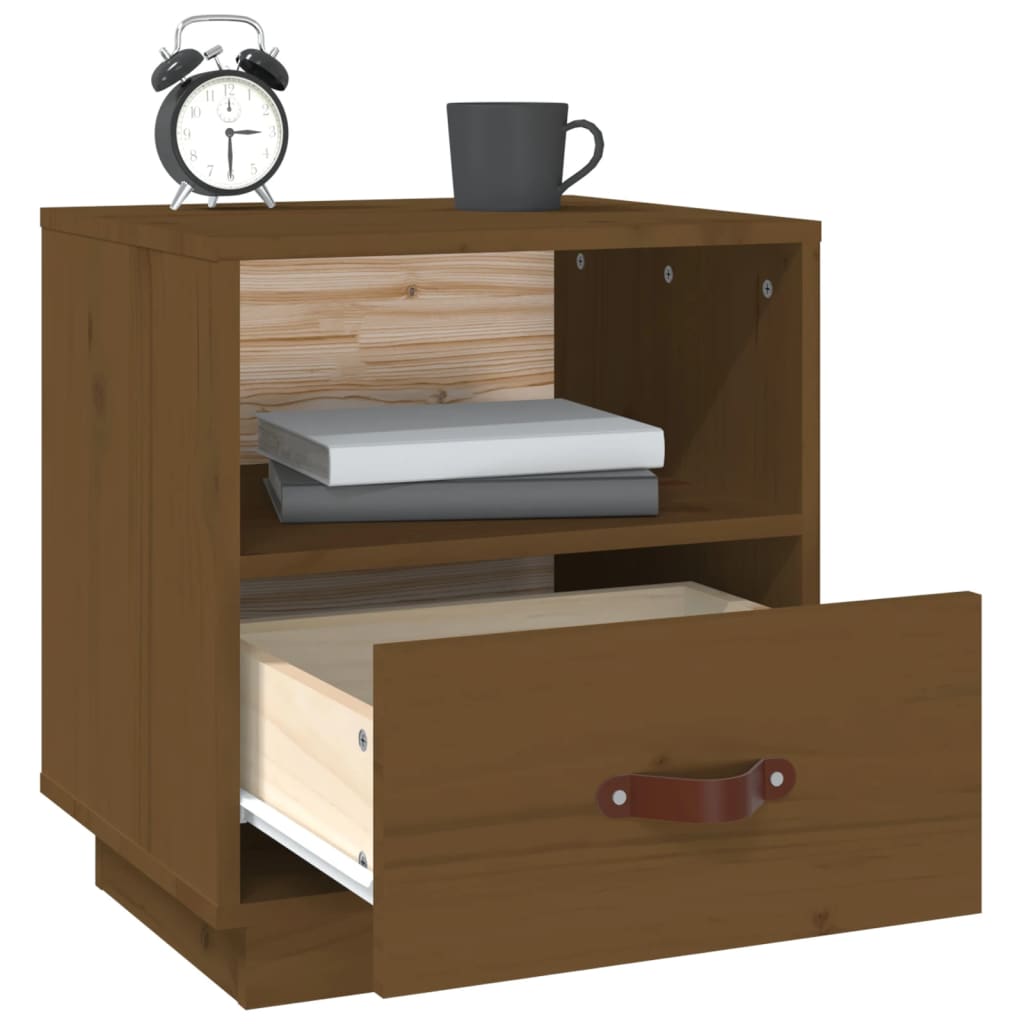 Nachtkastjes 2 st 40x34x45 cm massief grenenhout honingbruin is nu te koop bij PeponiXL, paradijselijk wonen!