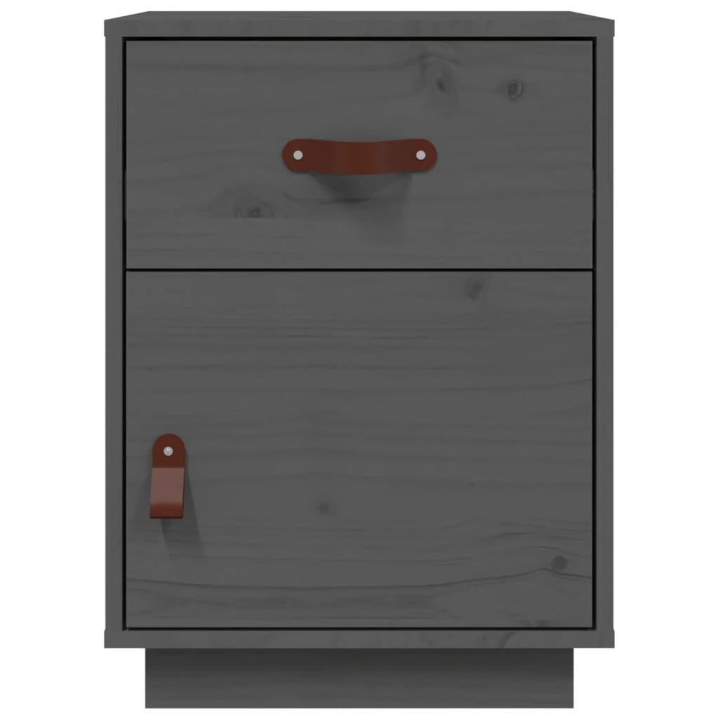 Nachtkastje 40x34x55 cm massief grenenhout grijs is nu te koop bij PeponiXL, paradijselijk wonen!