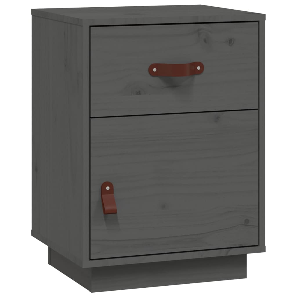 Nachtkastjes 2 st 40x34x55 cm massief grenenhout grijs is nu te koop bij PeponiXL, paradijselijk wonen!