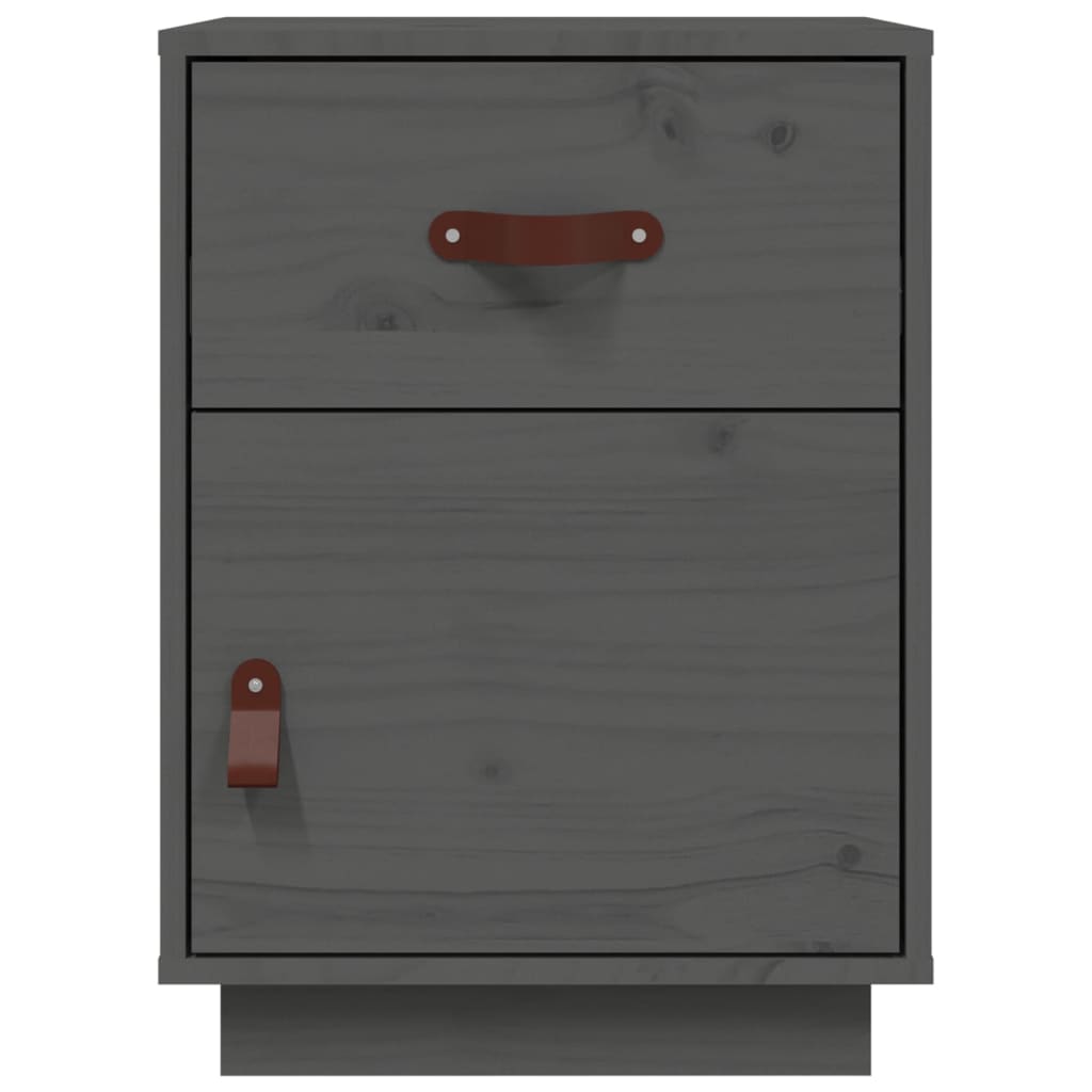 Nachtkastjes 2 st 40x34x55 cm massief grenenhout grijs is nu te koop bij PeponiXL, paradijselijk wonen!