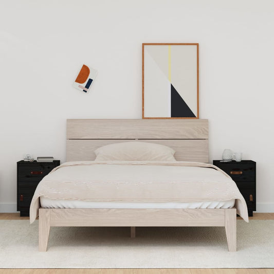 Nachtkastjes 2 st 40x34x55 cm massief grenenhout zwart is nu te koop bij PeponiXL, paradijselijk wonen!
