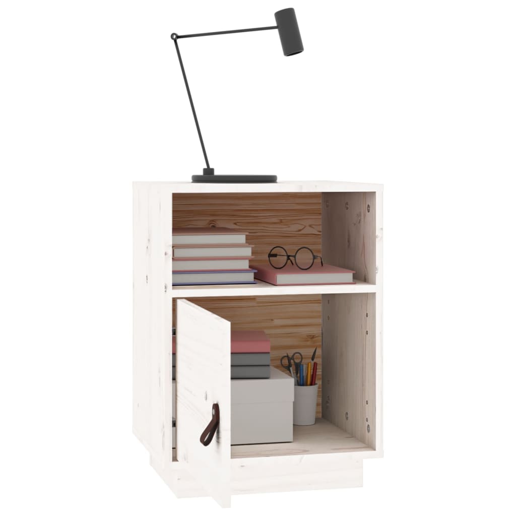 Nachtkastjes 2 st 40x34x55 cm massief grenenhout wit is nu te koop bij PeponiXL, paradijselijk wonen!