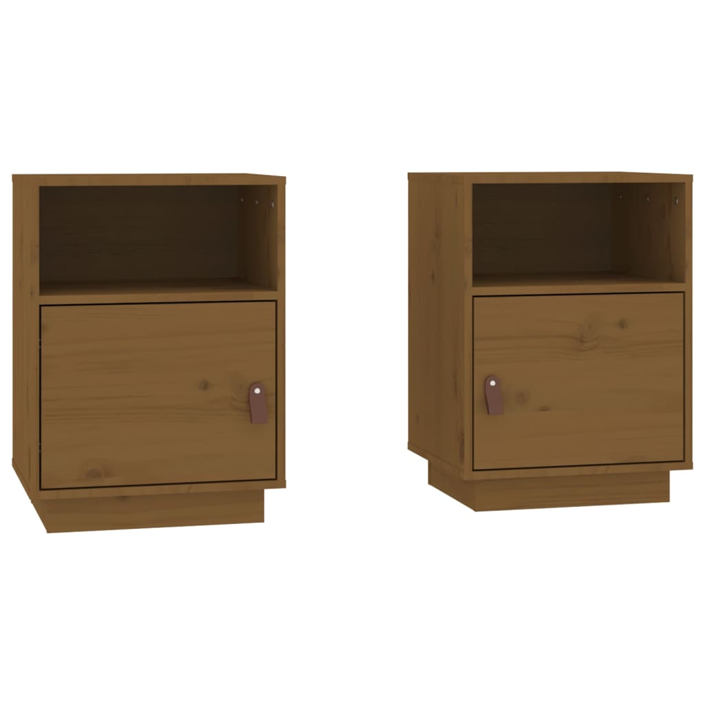 Nachtkastjes 2 st 40x34x55 cm massief grenenhout honingbruin is nu te koop bij PeponiXL, paradijselijk wonen!