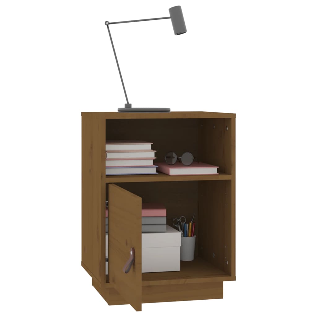 Nachtkastjes 2 st 40x34x55 cm massief grenenhout honingbruin is nu te koop bij PeponiXL, paradijselijk wonen!