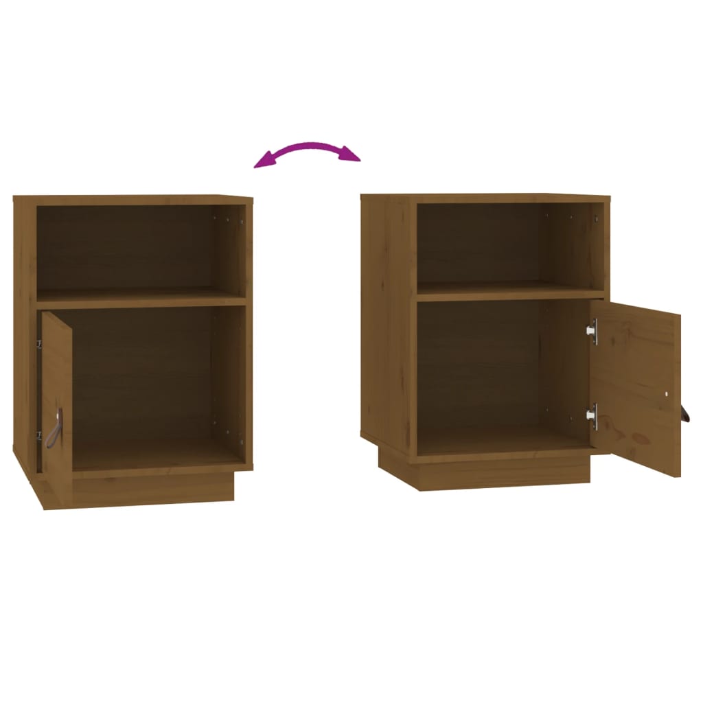 Nachtkastjes 2 st 40x34x55 cm massief grenenhout honingbruin is nu te koop bij PeponiXL, paradijselijk wonen!