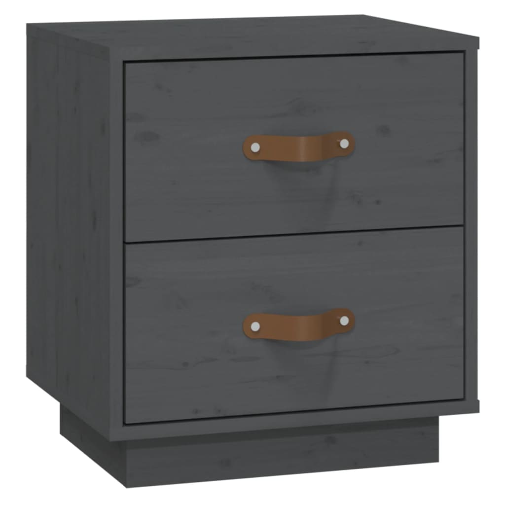Nachtkastjes 2 st 40x34x45 cm massief grenenhout grijs is nu te koop bij PeponiXL, paradijselijk wonen!