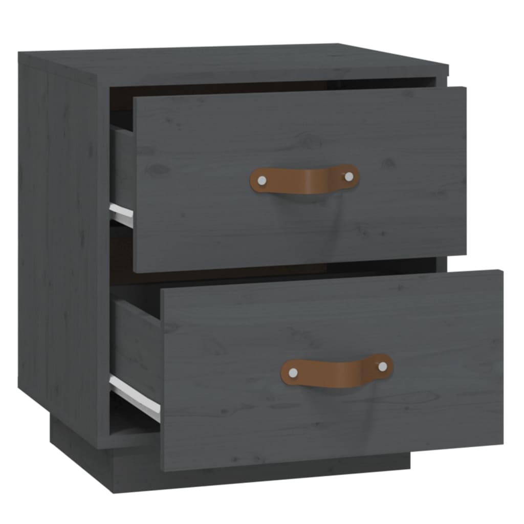 Nachtkastjes 2 st 40x34x45 cm massief grenenhout grijs is nu te koop bij PeponiXL, paradijselijk wonen!