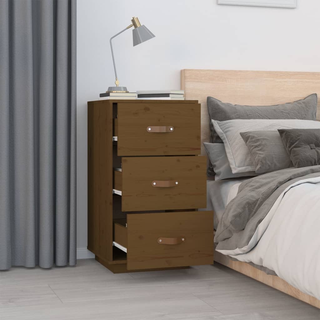 Nachtkastjes 2 st 40x40x75 cm massief grenenhout honingbruin is nu te koop bij PeponiXL, paradijselijk wonen!