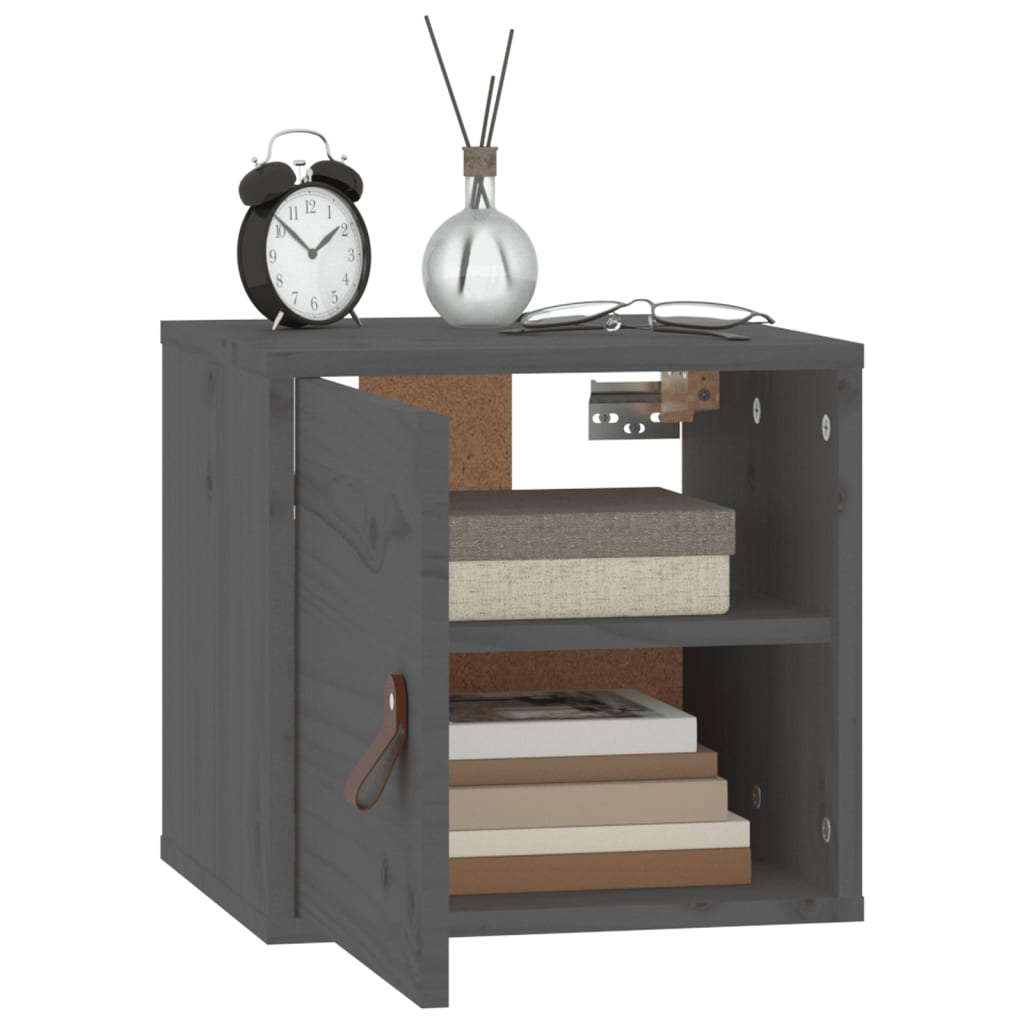 Wandkast 31,5x30x30 cm massief grenenhout grijs is nu te koop bij PeponiXL, paradijselijk wonen!