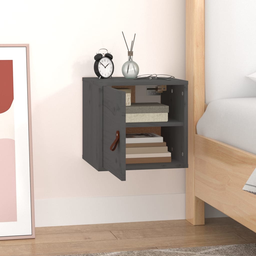 Wandkast 31,5x30x30 cm massief grenenhout grijs is nu te koop bij PeponiXL, paradijselijk wonen!