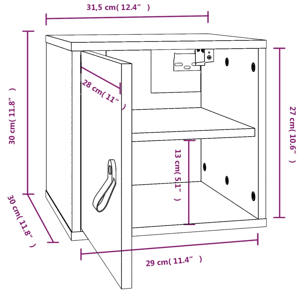 Wandkast 31,5x30x30 cm massief grenenhout grijs is nu te koop bij PeponiXL, paradijselijk wonen!