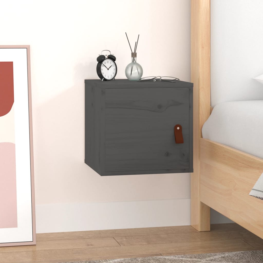 Wandkast 31,5x30x30 cm massief grenenhout grijs is nu te koop bij PeponiXL, paradijselijk wonen!