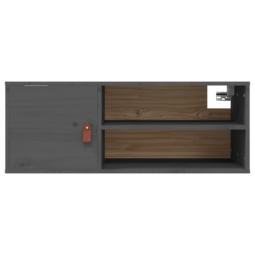 Wandkast 80x30x30 cm massief grenenhout grijs is nu te koop bij PeponiXL, paradijselijk wonen!