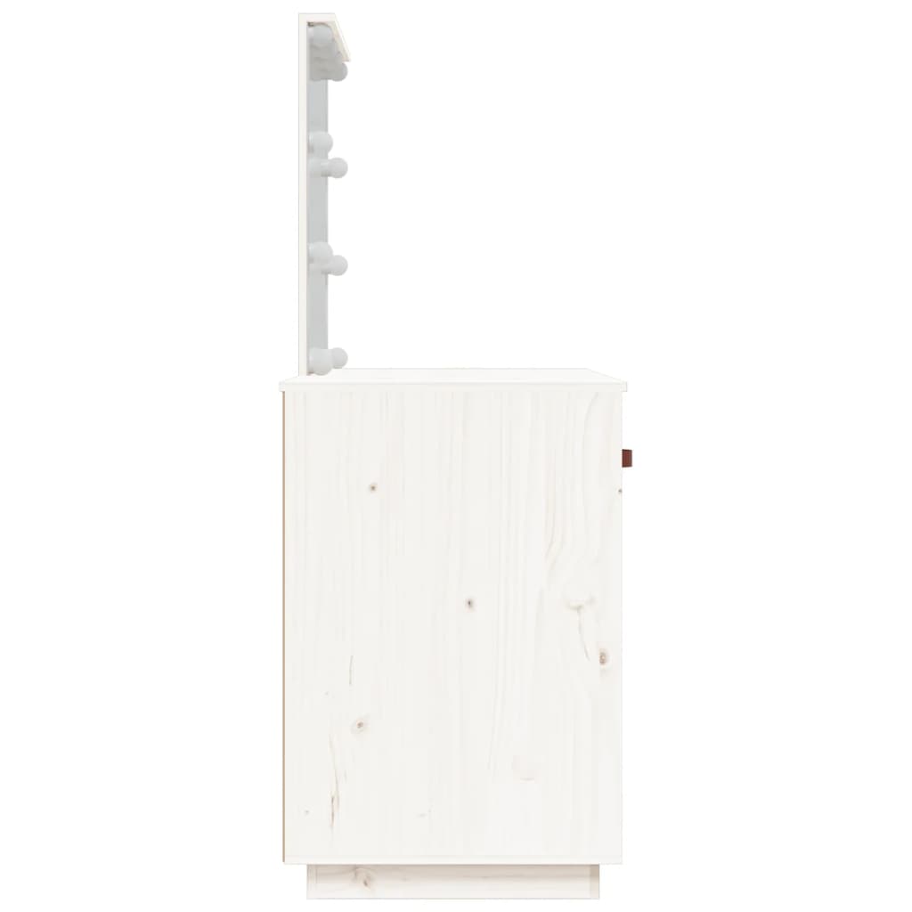 Kaptafel met LED 95x50x133,5 cm massief grenenhout wit is nu te koop bij PeponiXL, paradijselijk wonen!