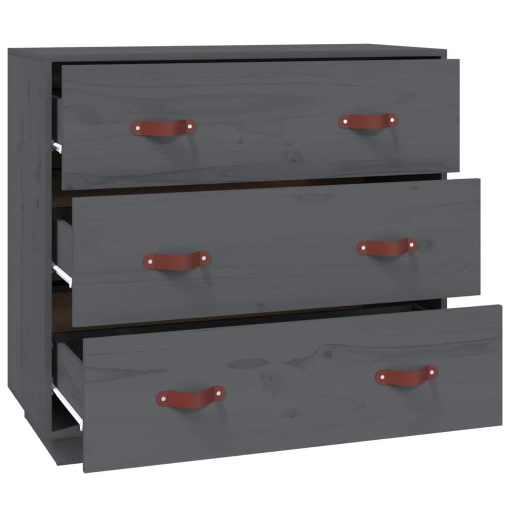 Dressoir 80x40x75 cm massief grenenhout grijs is nu te koop bij PeponiXL, paradijselijk wonen!