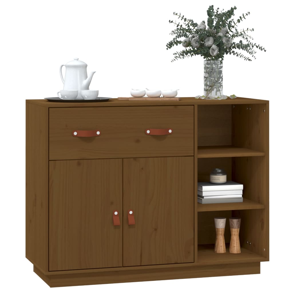 Dressoir 98,5x40x75 cm massief grenenhout honingbruin is nu te koop bij PeponiXL, paradijselijk wonen!