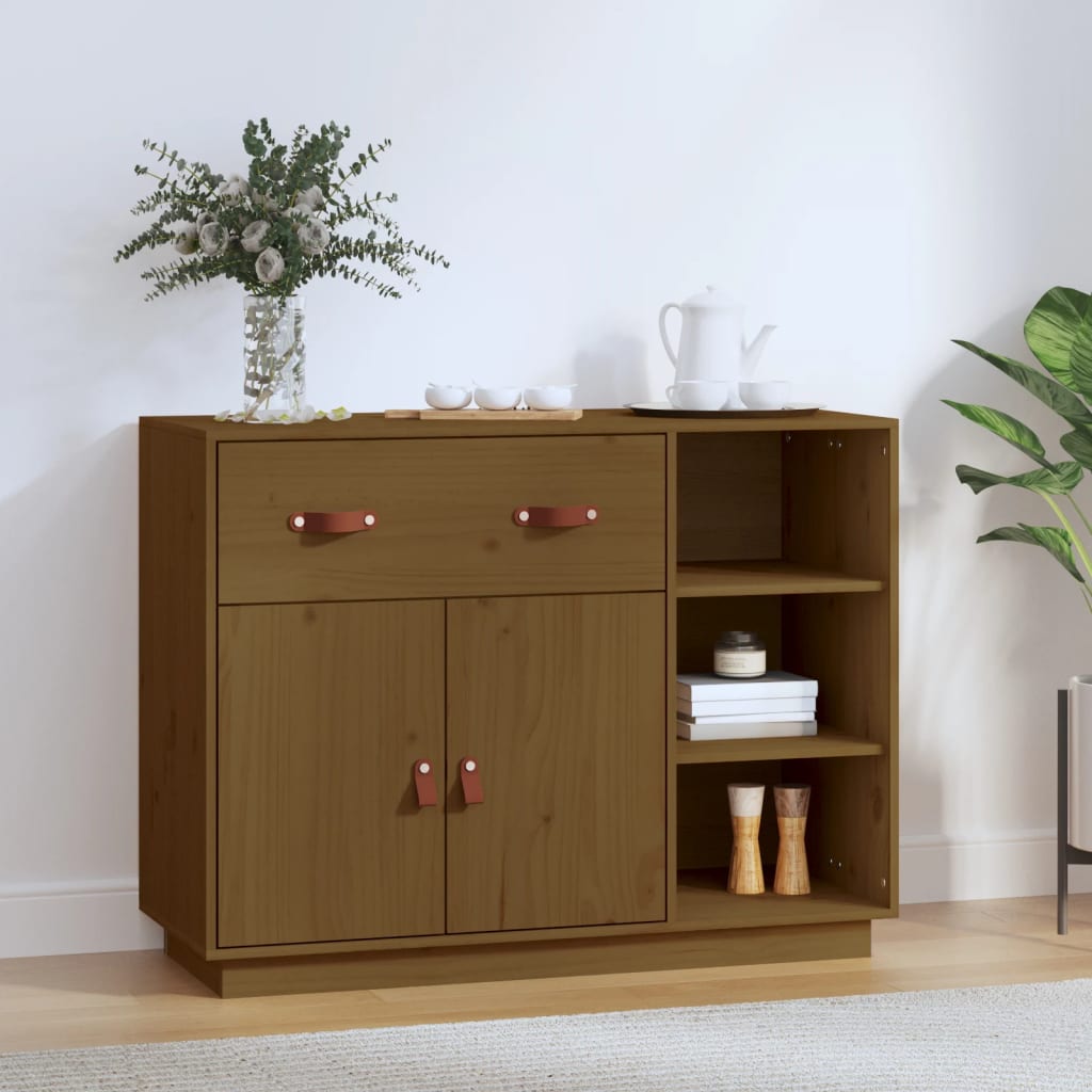 Dressoir 98,5x40x75 cm massief grenenhout honingbruin is nu te koop bij PeponiXL, paradijselijk wonen!