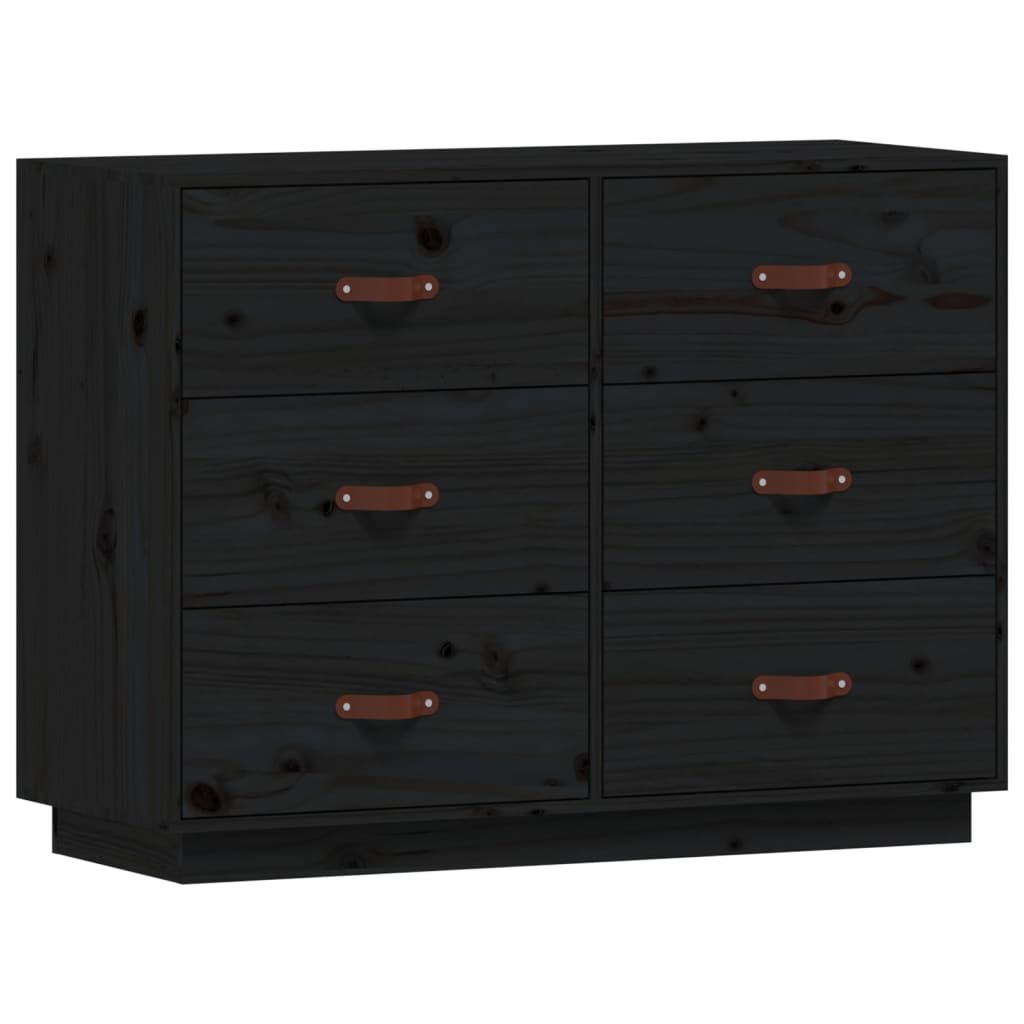 Dressoir 100x40x75 cm massief grenenhout zwart is nu te koop bij PeponiXL, paradijselijk wonen!