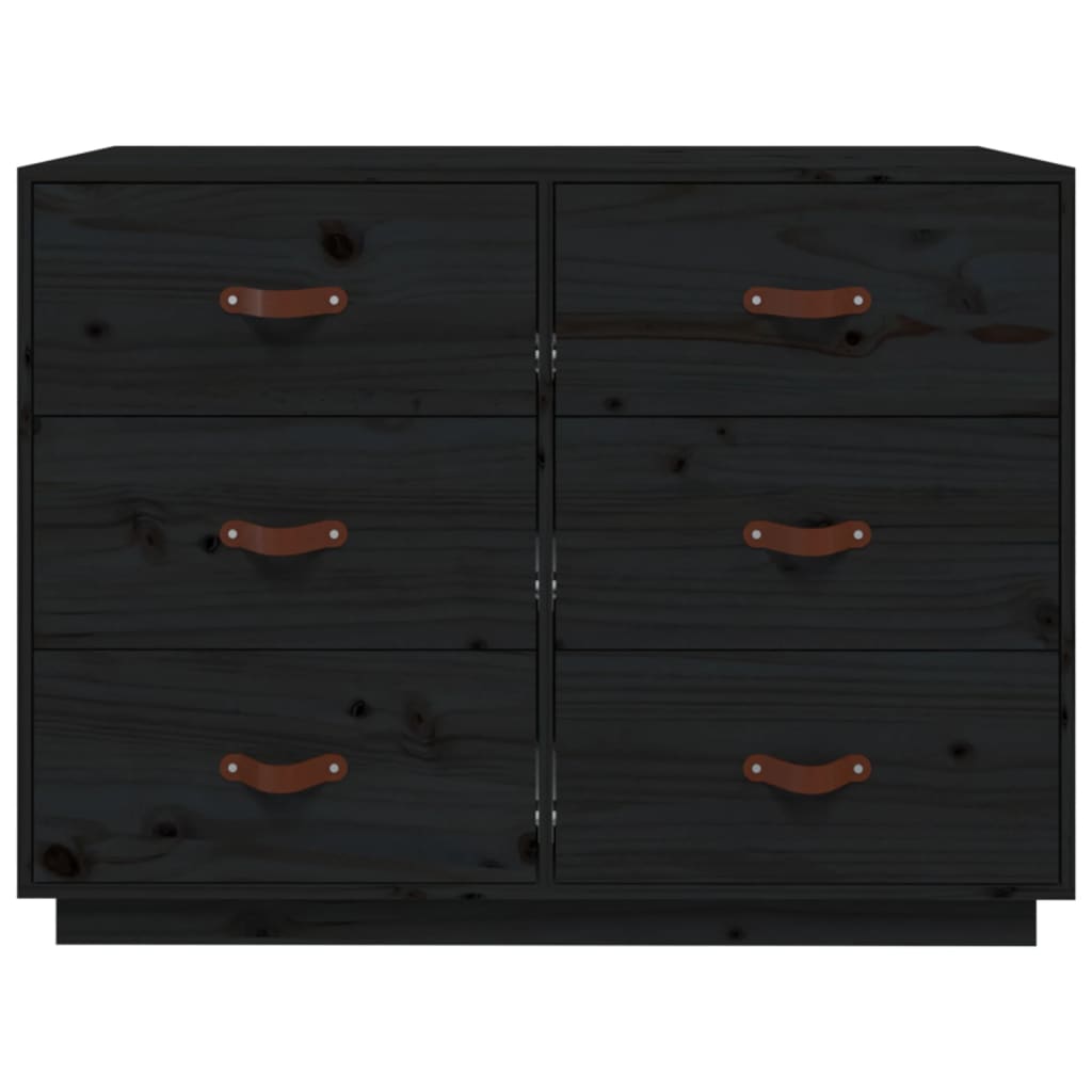Dressoir 100x40x75 cm massief grenenhout zwart is nu te koop bij PeponiXL, paradijselijk wonen!