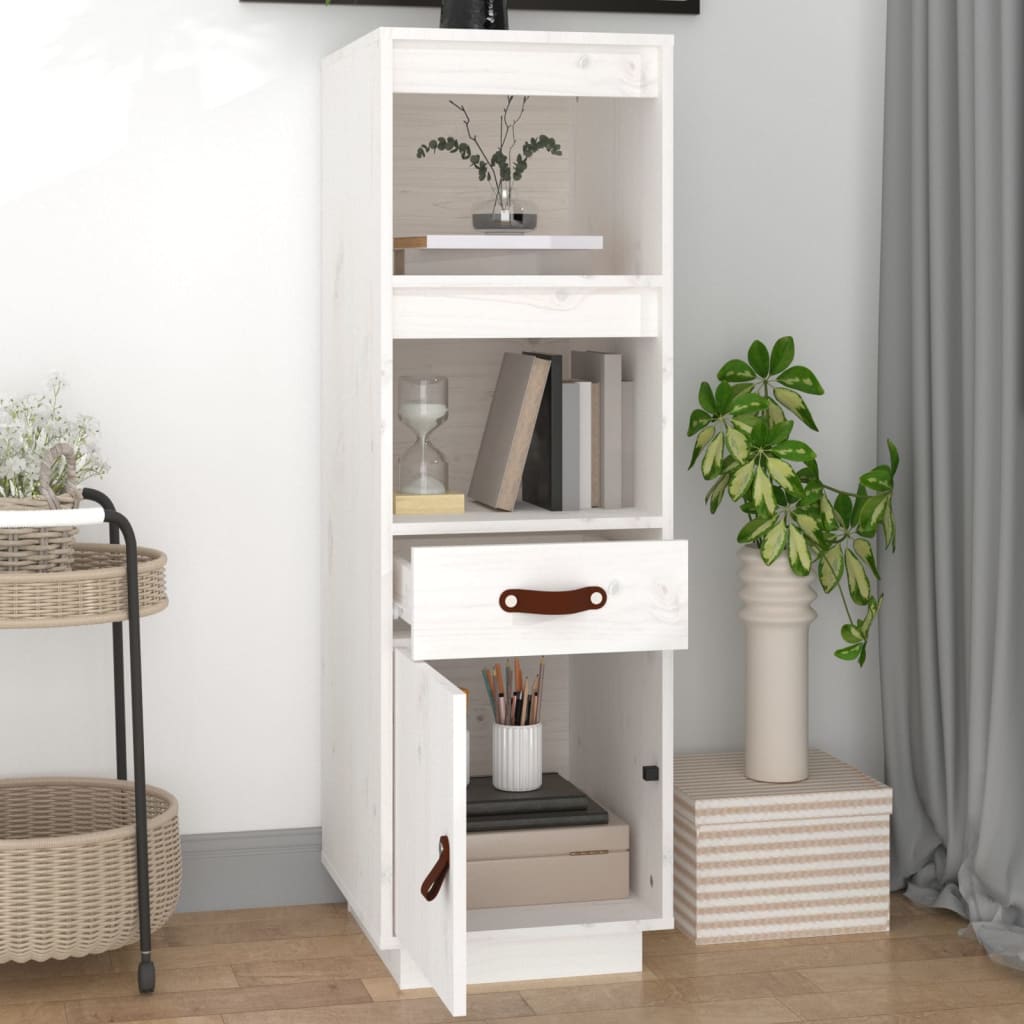 Hoge kast 34x40x108,5 cm massief grenenhout wit is nu te koop bij PeponiXL, paradijselijk wonen!
