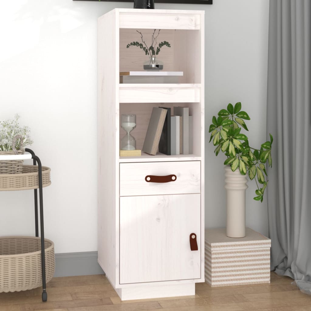 Hoge kast 34x40x108,5 cm massief grenenhout wit is nu te koop bij PeponiXL, paradijselijk wonen!