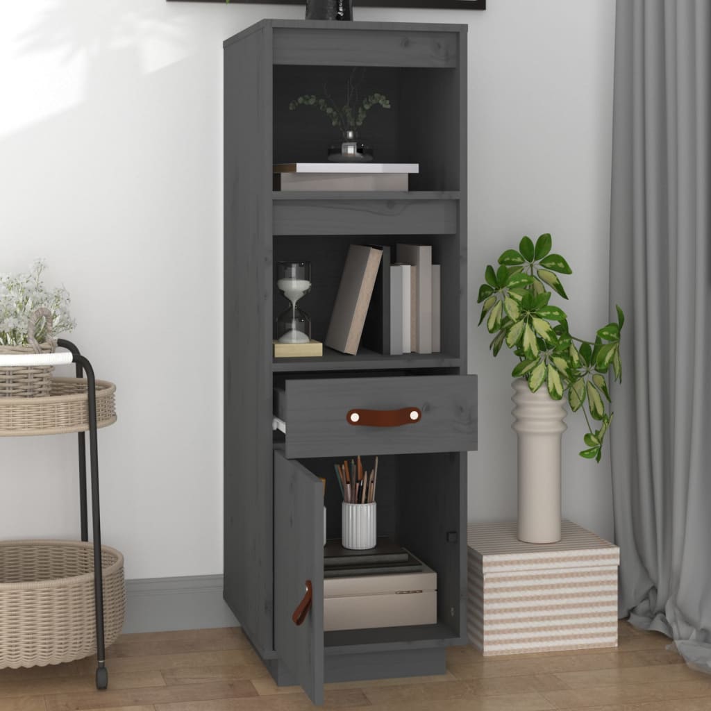 Hoge kast 34x40x108,5 cm massief grenenhout grijs is nu te koop bij PeponiXL, paradijselijk wonen!