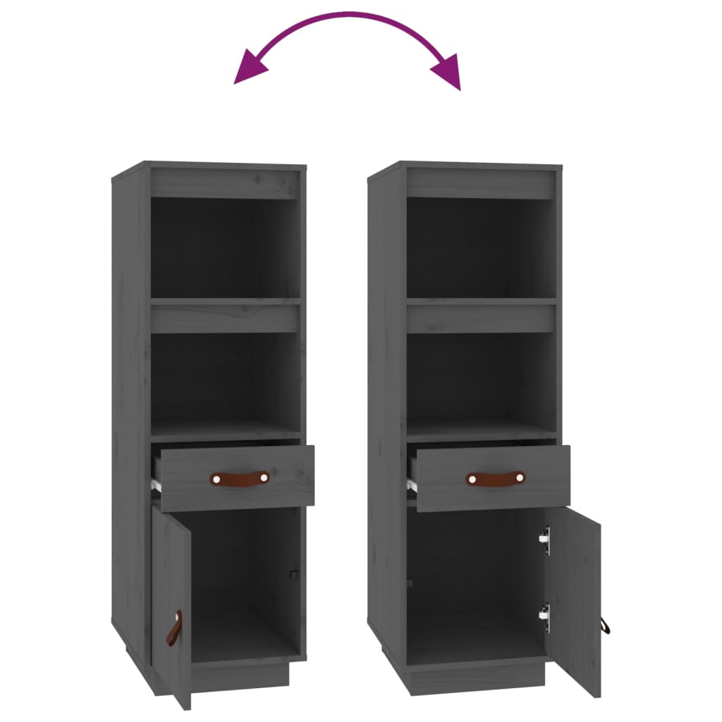 Hoge kast 34x40x108,5 cm massief grenenhout grijs is nu te koop bij PeponiXL, paradijselijk wonen!