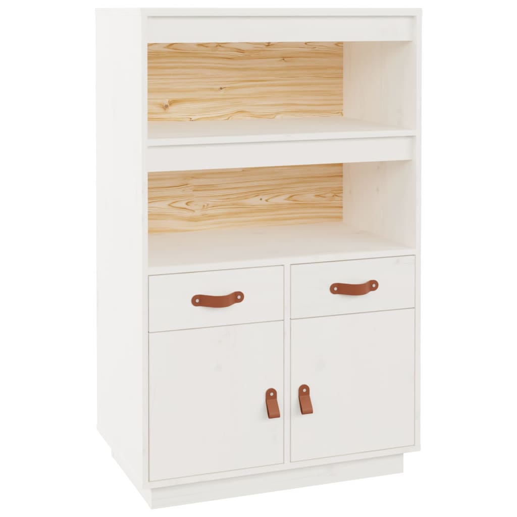 Hoge kast 67x40x108,5 cm massief grenenhout wit is nu te koop bij PeponiXL, paradijselijk wonen!