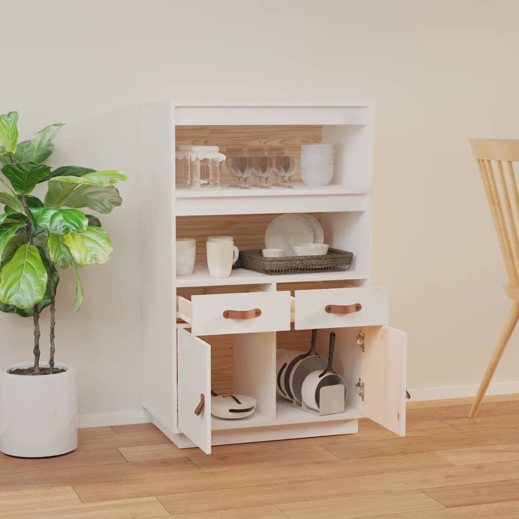 Hoge kast 67x40x108,5 cm massief grenenhout wit is nu te koop bij PeponiXL, paradijselijk wonen!