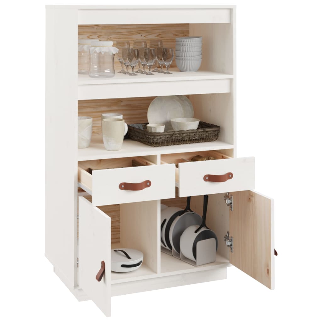 Hoge kast 67x40x108,5 cm massief grenenhout wit is nu te koop bij PeponiXL, paradijselijk wonen!