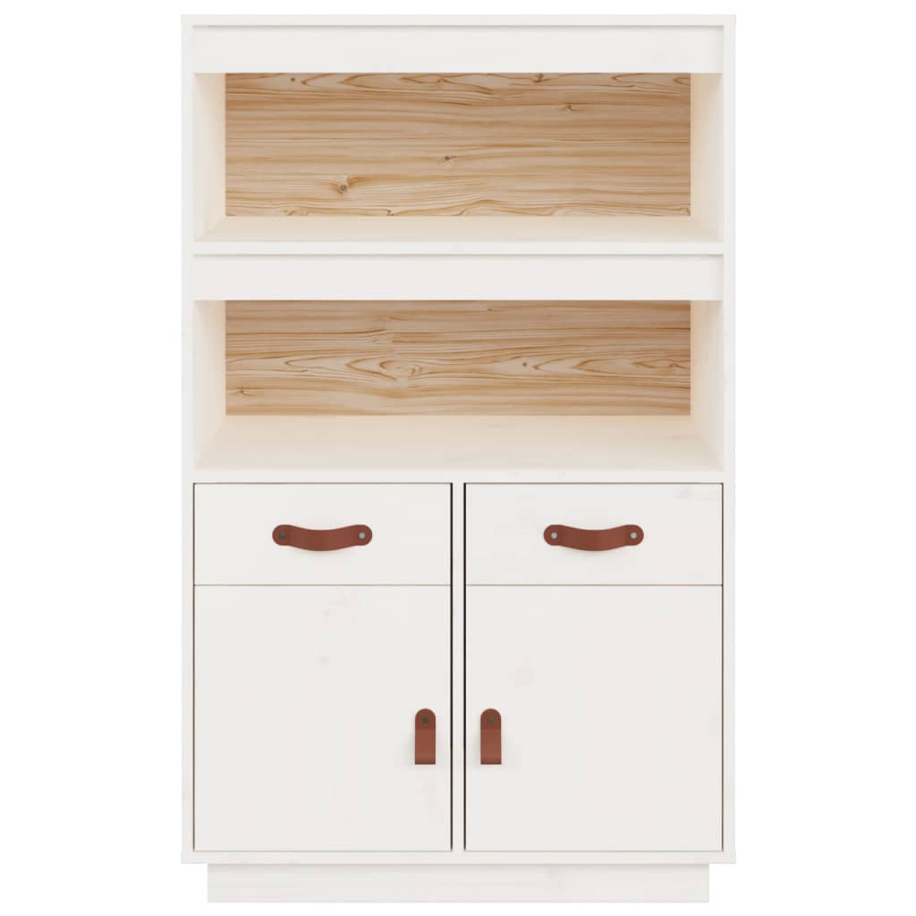 Hoge kast 67x40x108,5 cm massief grenenhout wit is nu te koop bij PeponiXL, paradijselijk wonen!