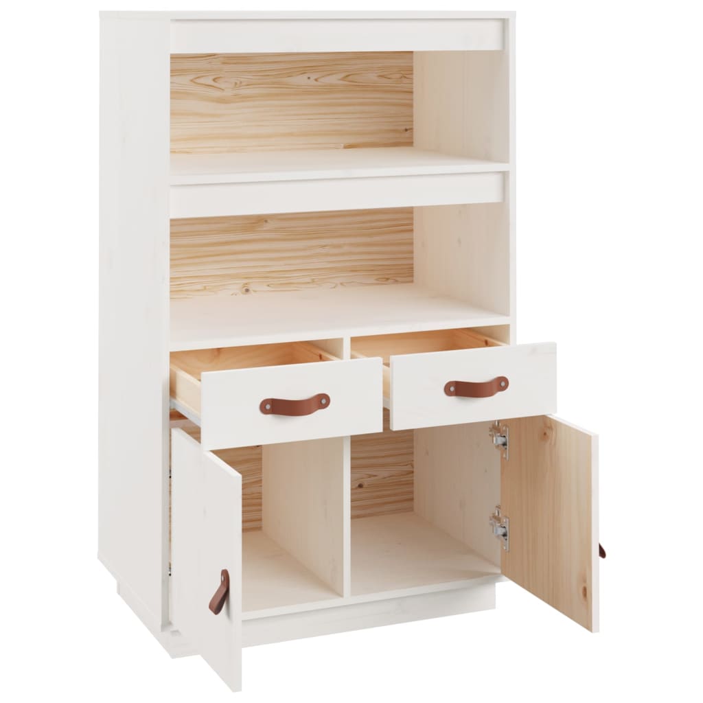 Hoge kast 67x40x108,5 cm massief grenenhout wit is nu te koop bij PeponiXL, paradijselijk wonen!