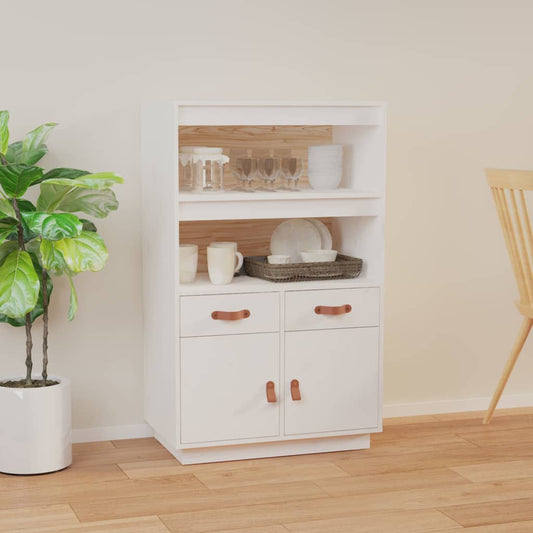 Hoge kast 67x40x108,5 cm massief grenenhout wit is nu te koop bij PeponiXL, paradijselijk wonen!