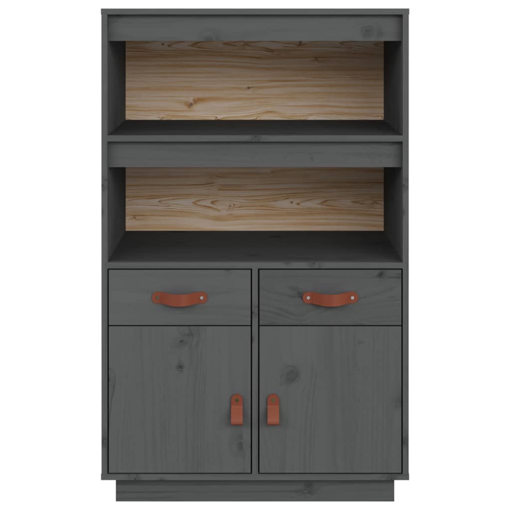 Hoge kast 67x40x108,5 cm massief grenenhout grijs is nu te koop bij PeponiXL, paradijselijk wonen!
