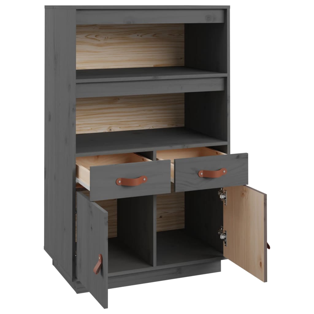 Hoge kast 67x40x108,5 cm massief grenenhout grijs is nu te koop bij PeponiXL, paradijselijk wonen!