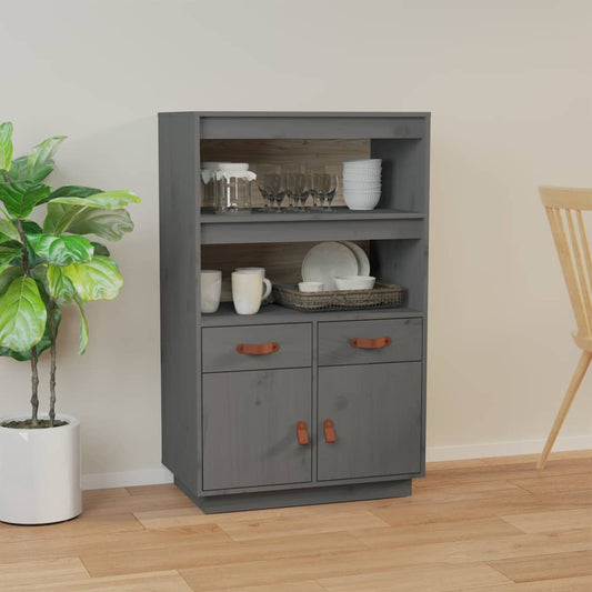 Hoge kast 67x40x108,5 cm massief grenenhout grijs is nu te koop bij PeponiXL, paradijselijk wonen!
