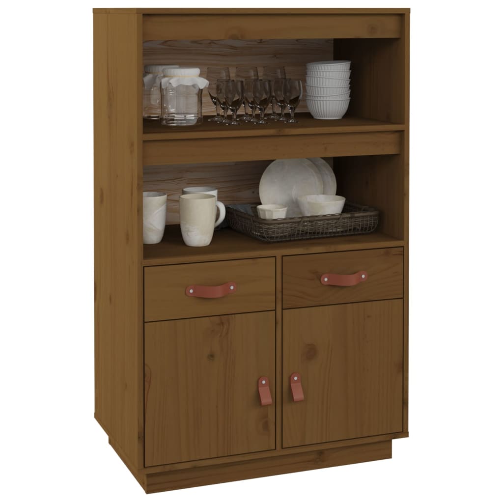 Hoge kast 67x40x108,5 cm massief grenenhout honingbruin is nu te koop bij PeponiXL, paradijselijk wonen!