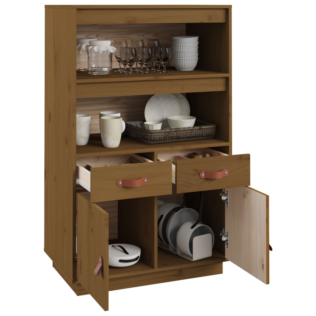 Hoge kast 67x40x108,5 cm massief grenenhout honingbruin is nu te koop bij PeponiXL, paradijselijk wonen!