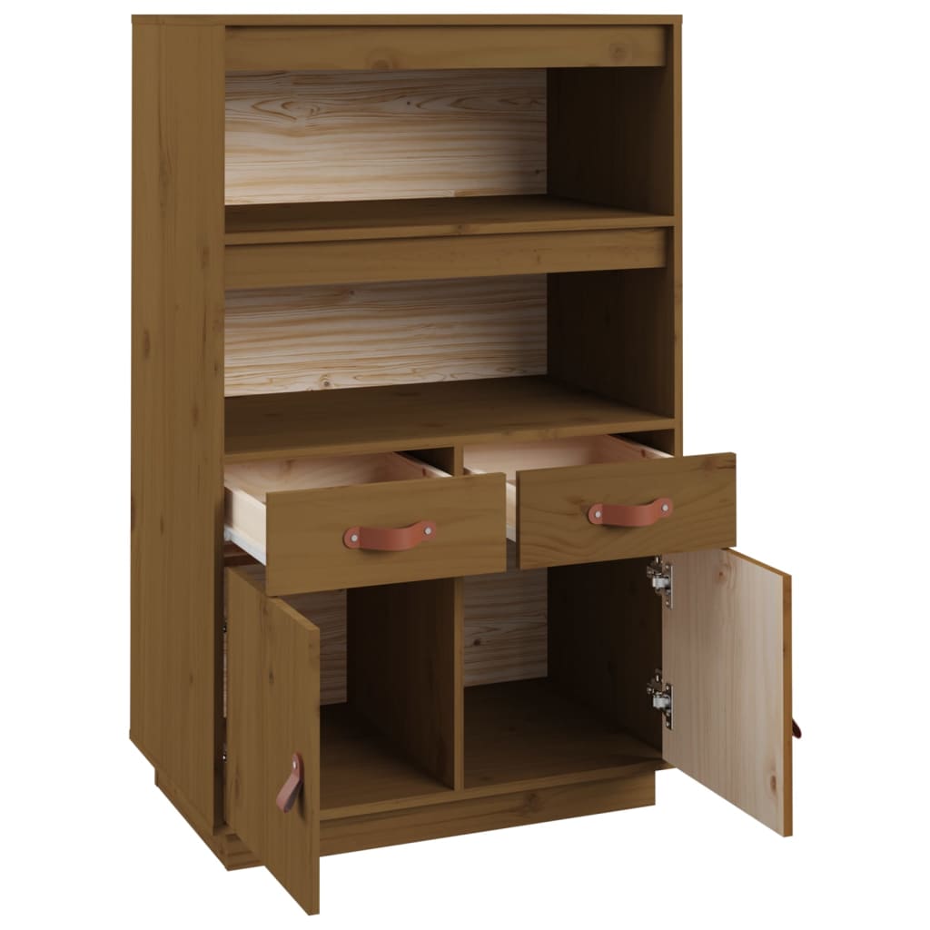 Hoge kast 67x40x108,5 cm massief grenenhout honingbruin is nu te koop bij PeponiXL, paradijselijk wonen!