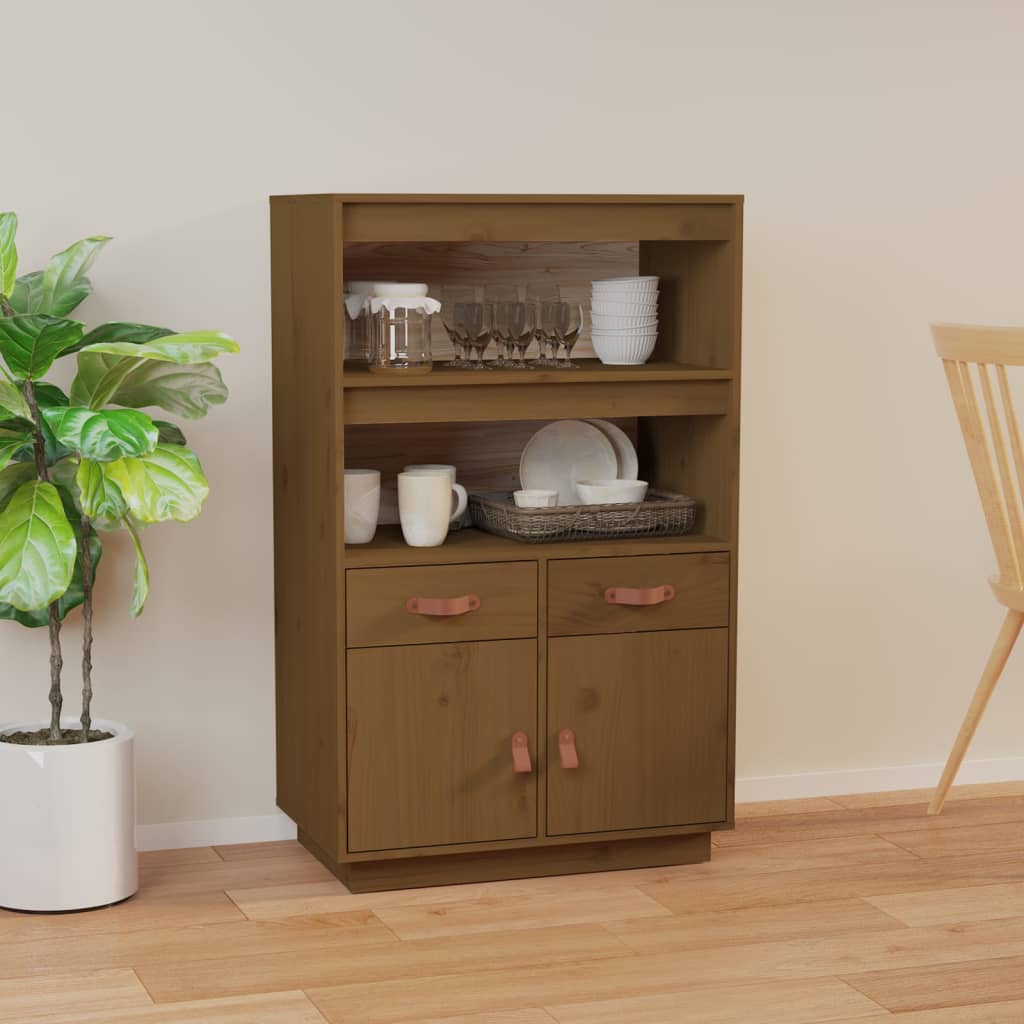 Hoge kast 67x40x108,5 cm massief grenenhout honingbruin is nu te koop bij PeponiXL, paradijselijk wonen!