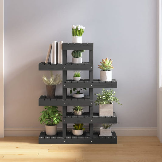 Plantenstandaard 85x25x109,5 cm massief grenenhout grijs is nu te koop bij PeponiXL, paradijselijk wonen!