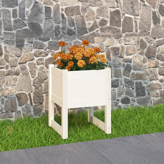 Plantenbak 40x40x52,5 cm massief grenenhout wit is nu te koop bij PeponiXL, paradijselijk wonen!