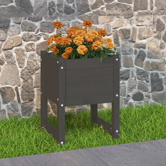 Plantenbak 40x40x52,5 cm massief grenenhout grijs is nu te koop bij PeponiXL, paradijselijk wonen!