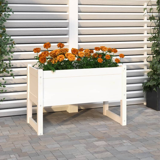 Plantenbak 78x40x52 cm massief grenenhout wit is nu te koop bij PeponiXL, paradijselijk wonen!