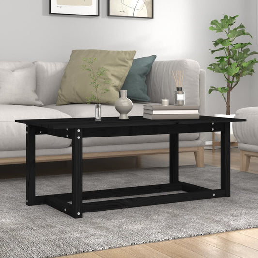 Salontafel 110x55x45 cm massief grenenhout zwart is nu te koop bij PeponiXL, paradijselijk wonen!