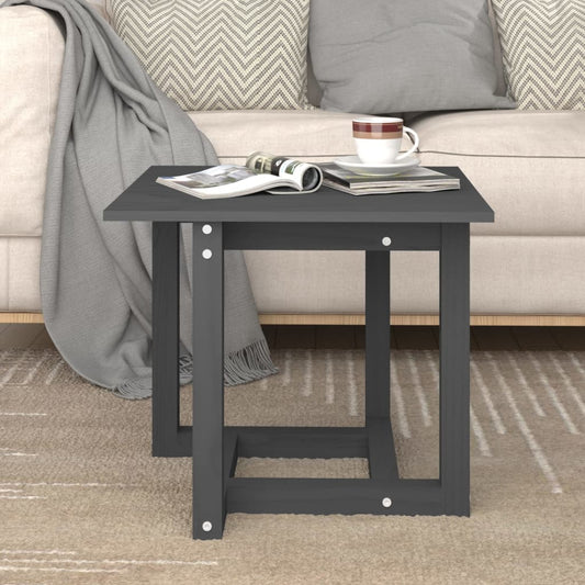 Salontafel 50x50x45 cm massief grenenhout grijs is nu te koop bij PeponiXL, paradijselijk wonen!